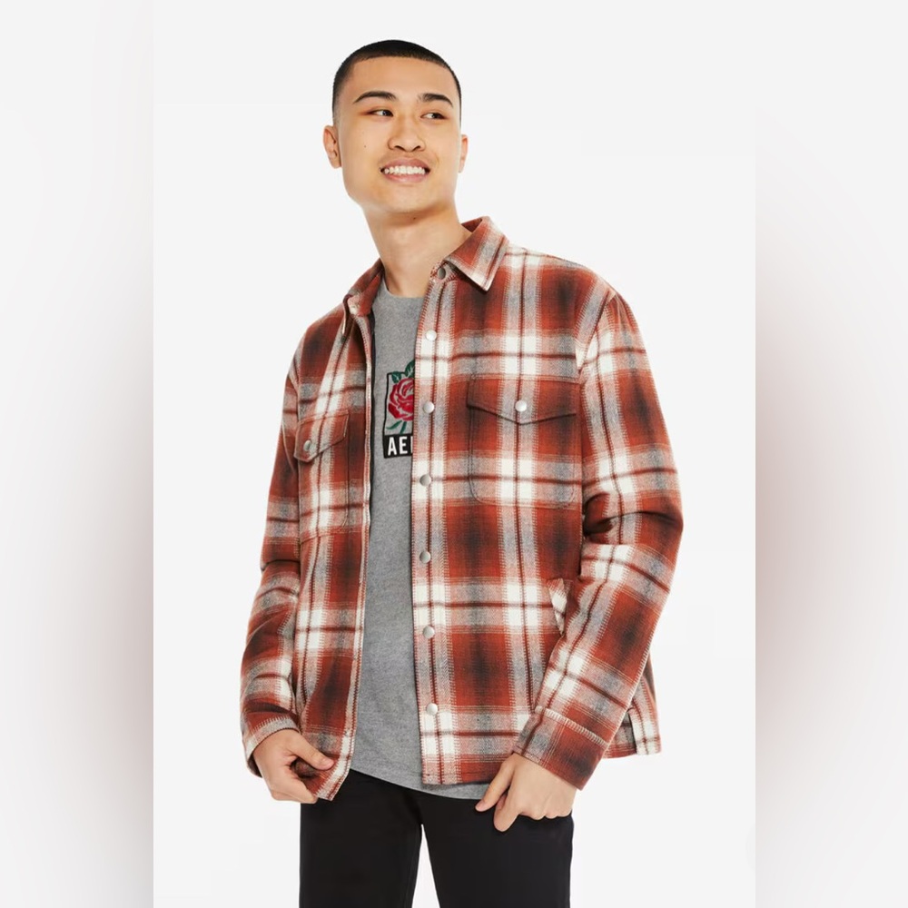 Aeropostale 1994 Retro 90s Plaid Lined Flannel Jacket, Men’s Size XS